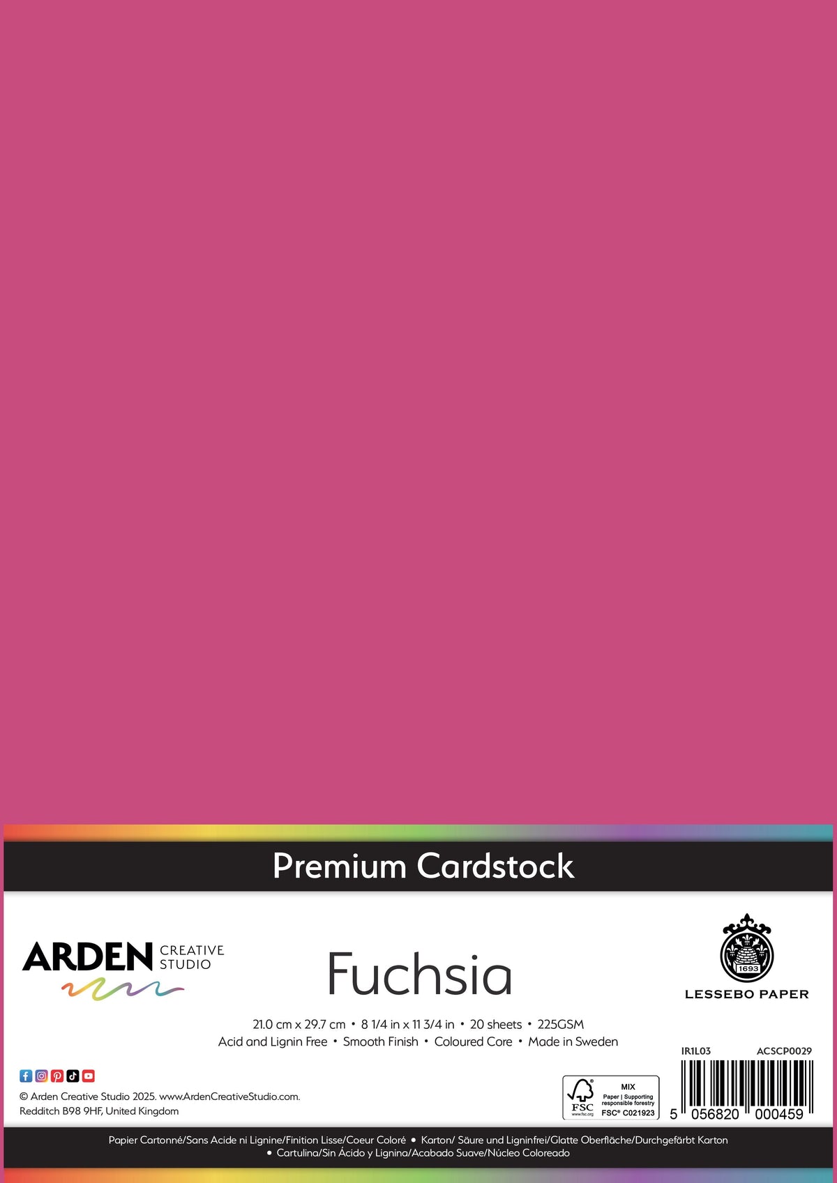 Arden Creative Studio Premium Cardstock A4 225gsm 20 Pack