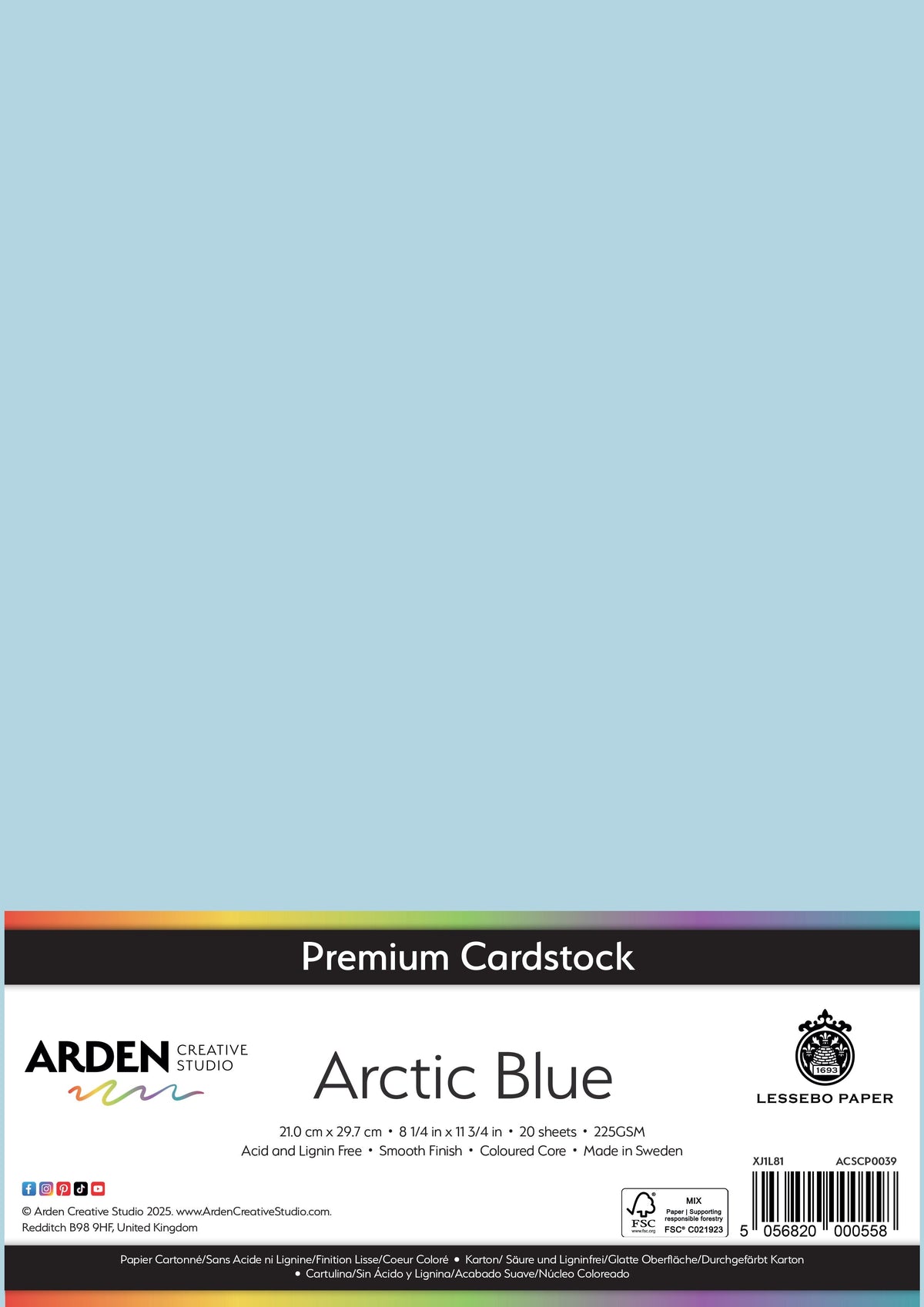 Arden Creative Studio Premium Cardstock A4 225gsm 20 Pack