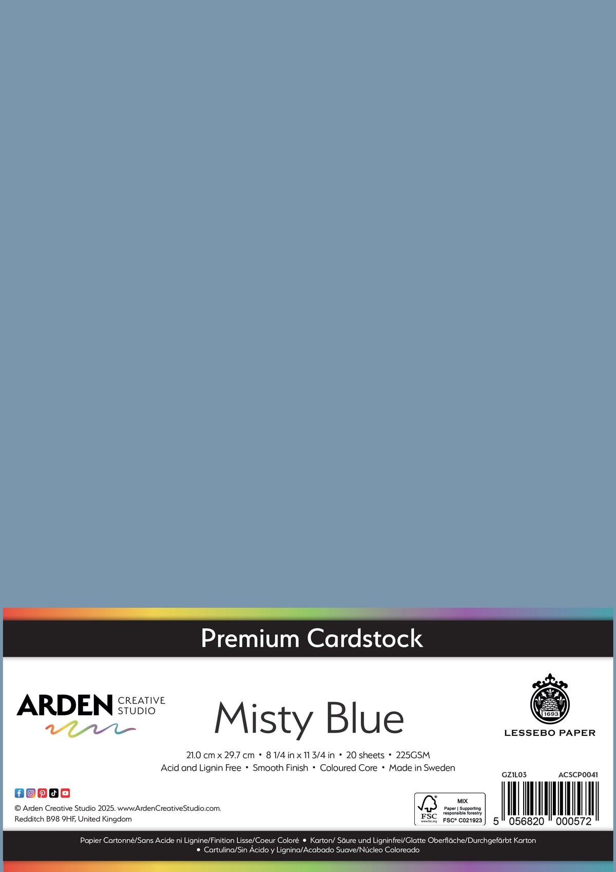 Arden Creative Studio Premium Cardstock A4 225gsm 20 Pack