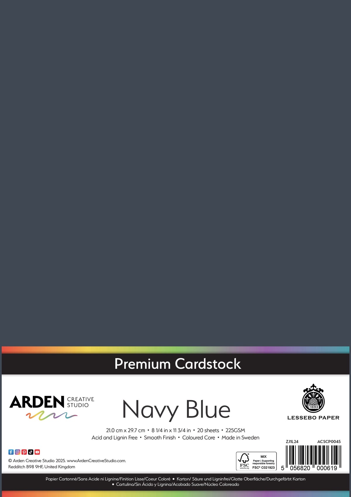 Arden Creative Studio Premium Cardstock A4 225gsm 20 Pack