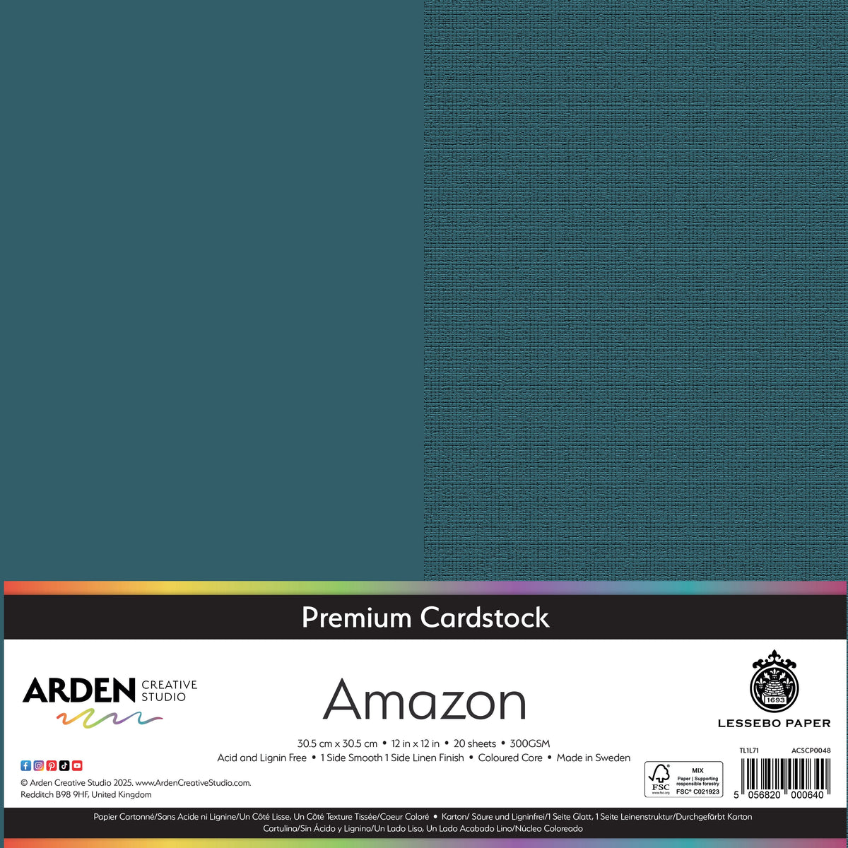 Arden Creative Studio Premium Cardstock 12in x 12in 300gsm 20 Pack