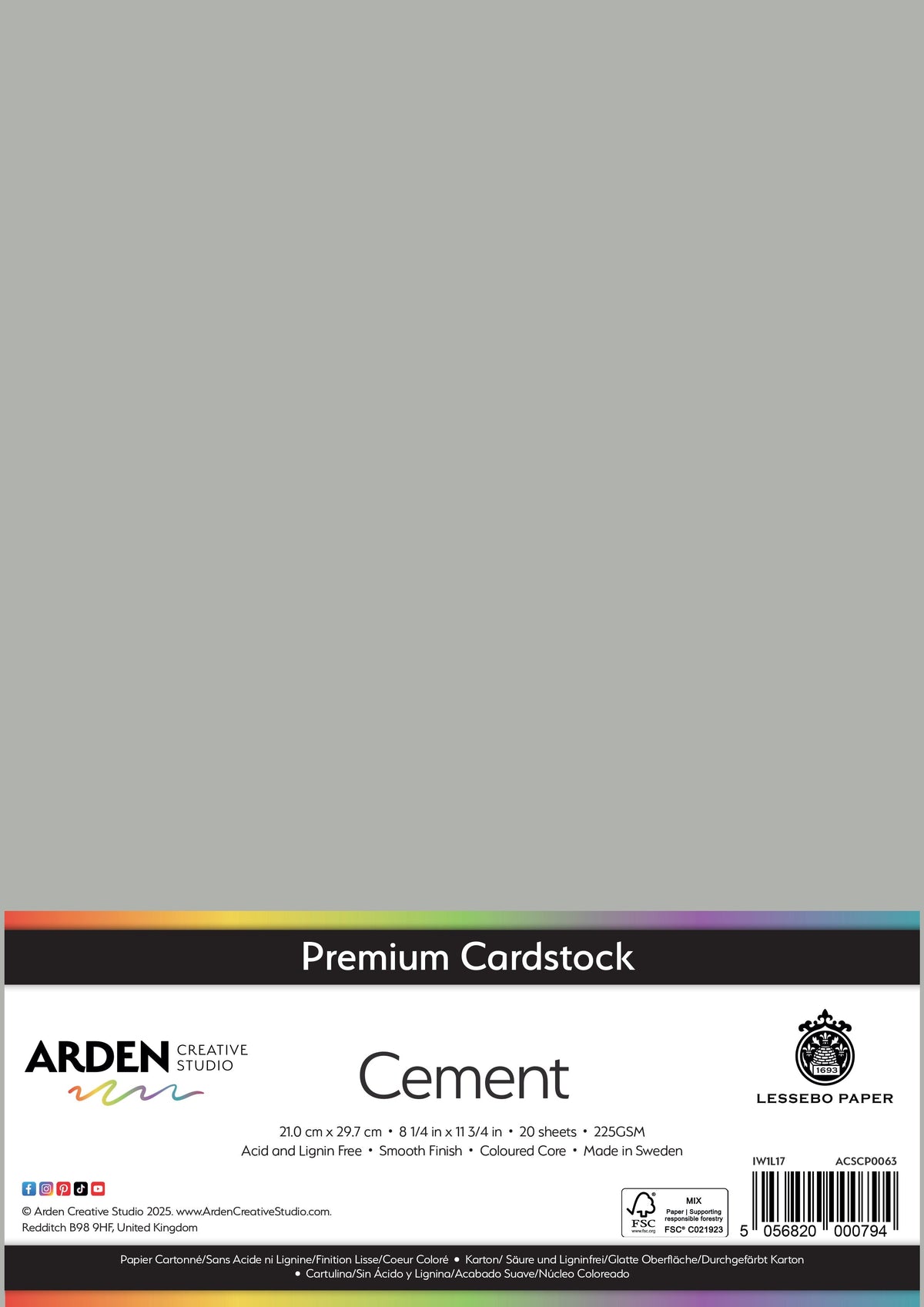 Arden Creative Studio Premium Cardstock A4 225gsm 20 Pack