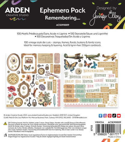 Arden Creative Studio En souvenir de… Pack d'éphémères