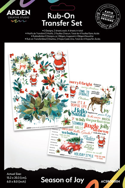 Arden Creative Studio Lot de transferts à sec Season of Joy 15 x 20 cm