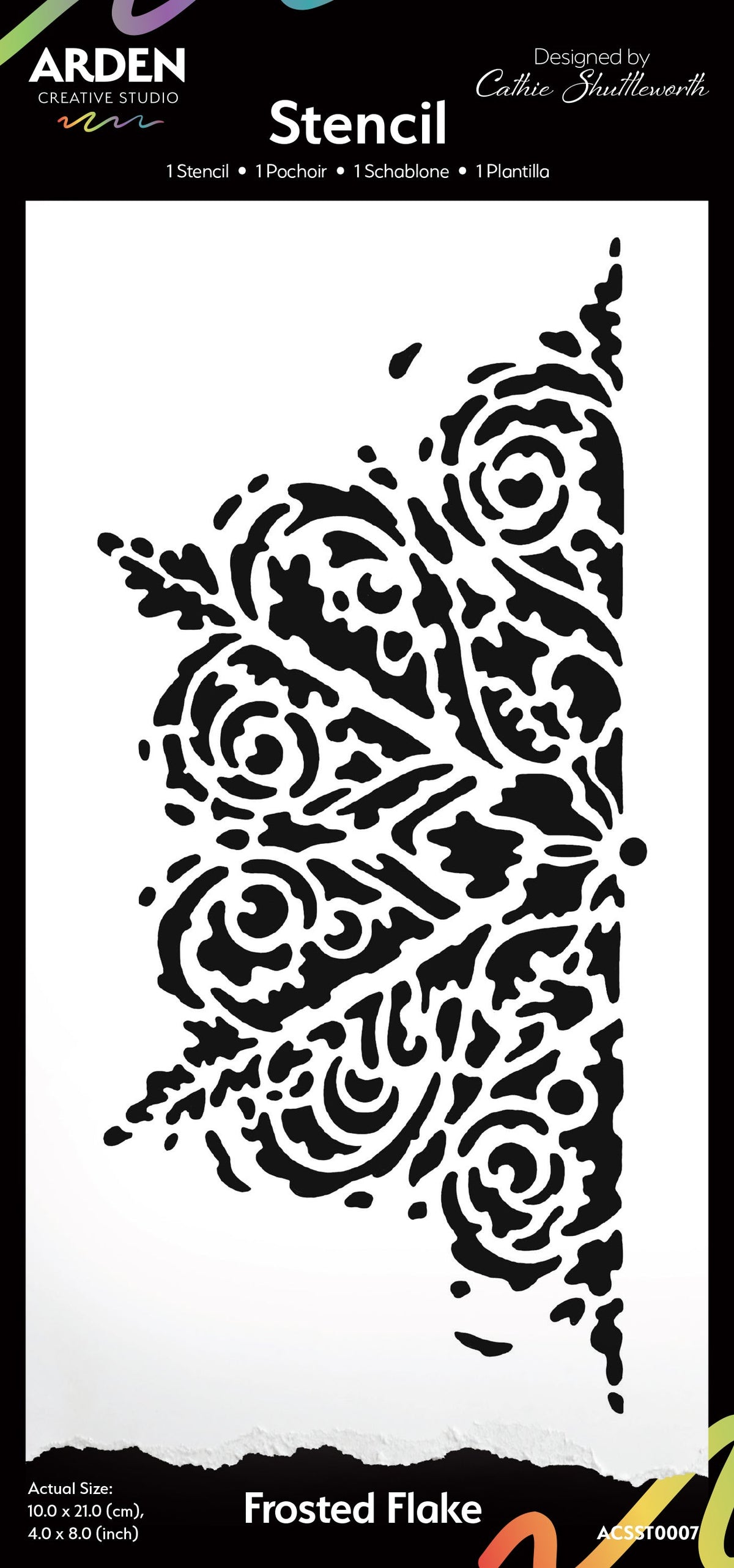 Arden Creative Studio Frosted Flake 4in x 8in Stencil