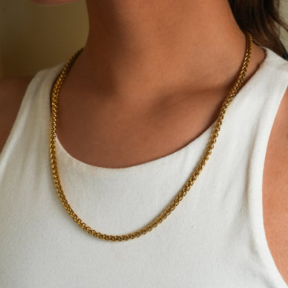 ACTON Gold : Collier chaîne byzantine largeur moyenne.