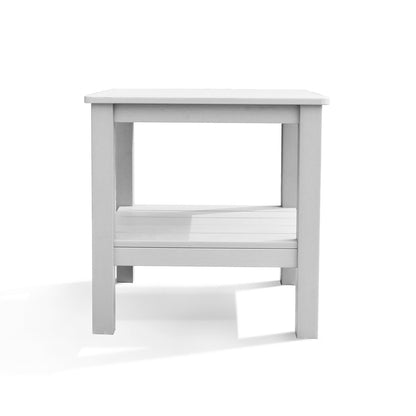 Table d'appoint d'extérieur en polymère avec étagère