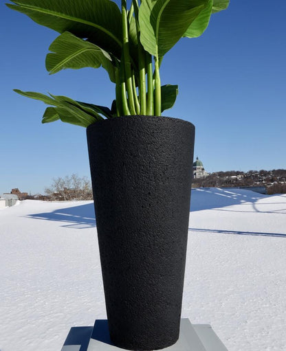 Jardinière Vaneto noire en ciment (plusieurs tailles)