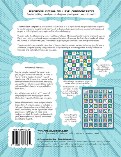 Mini Block Sampler - A Collection Of 48 Mini 6"Quilt Blocks - Art East Quilting Co.