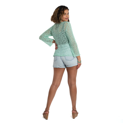 Gilet court à nouer - Menthe