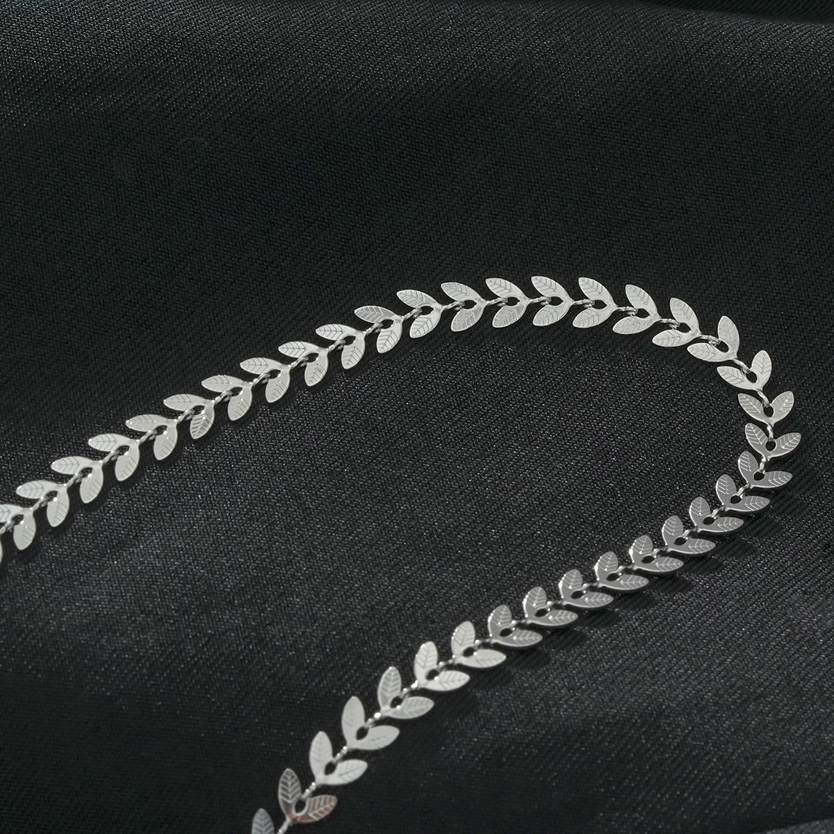 ALALA Or Blanc Argenté : Collier Feuille Gaufrée Beauté Botanique