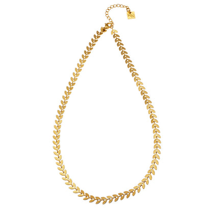ALALA Gold : Collier feuille embossée beauté botanique