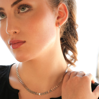 ALALA Or Blanc Argenté : Collier Feuille Gaufrée Beauté Botanique