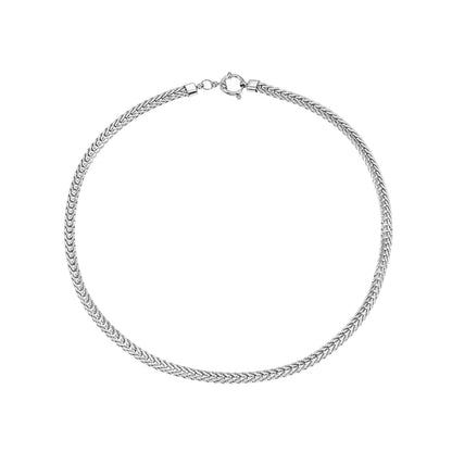 ALICE Silver (Or Blanc): Collier à Maillons Épais avec Pendentif Fermoir Anneau