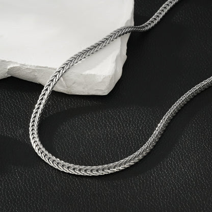 ALICE Silver (Or Blanc): Collier à Maillons Épais avec Pendentif Fermoir Anneau