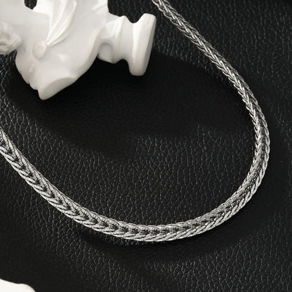 ALICE Silver (Or Blanc): Collier à Maillons Épais avec Pendentif Fermoir Anneau