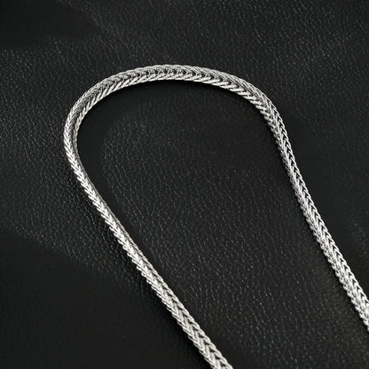 ALICE Silver (Or Blanc): Collier à Maillons Épais avec Pendentif Fermoir Anneau