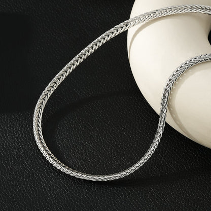 ALICE Silver (Or Blanc): Collier à Maillons Épais avec Pendentif Fermoir Anneau