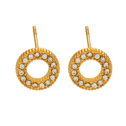 AMATOLE Or : Mini-boucles d'oreilles puces cercle radiant