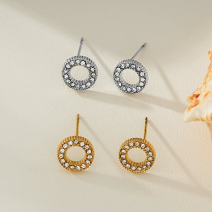 AMATOLE Argent (Or Blanc) : Mini-clous d'oreilles cercle radiant