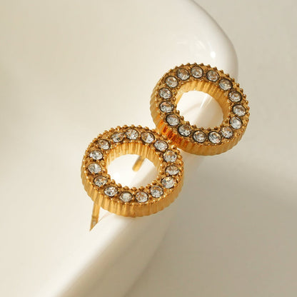 AMATOLE Or : Mini-boucles d'oreilles puces cercle radiant