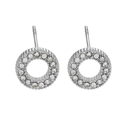AMATOLE Argent (Or Blanc) : Mini-clous d'oreilles cercle radiant