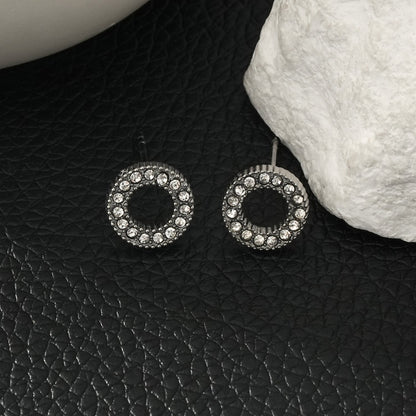 AMATOLE Argent (Or Blanc) : Mini-clous d'oreilles cercle radiant