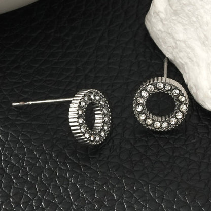 AMATOLE Argent (Or Blanc) : Mini-clous d'oreilles cercle radiant