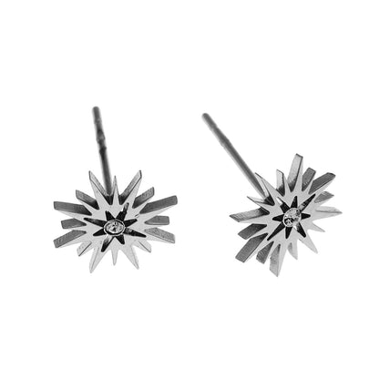 AMNISTY : Boucles d'oreilles clous en zircone « Étoile brillante » argentées