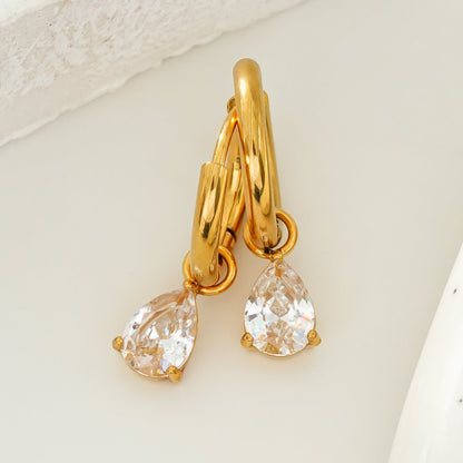 ANNAPOLIS Gold : Mini créoles d'inspiration vintage avec breloques perles et zircons