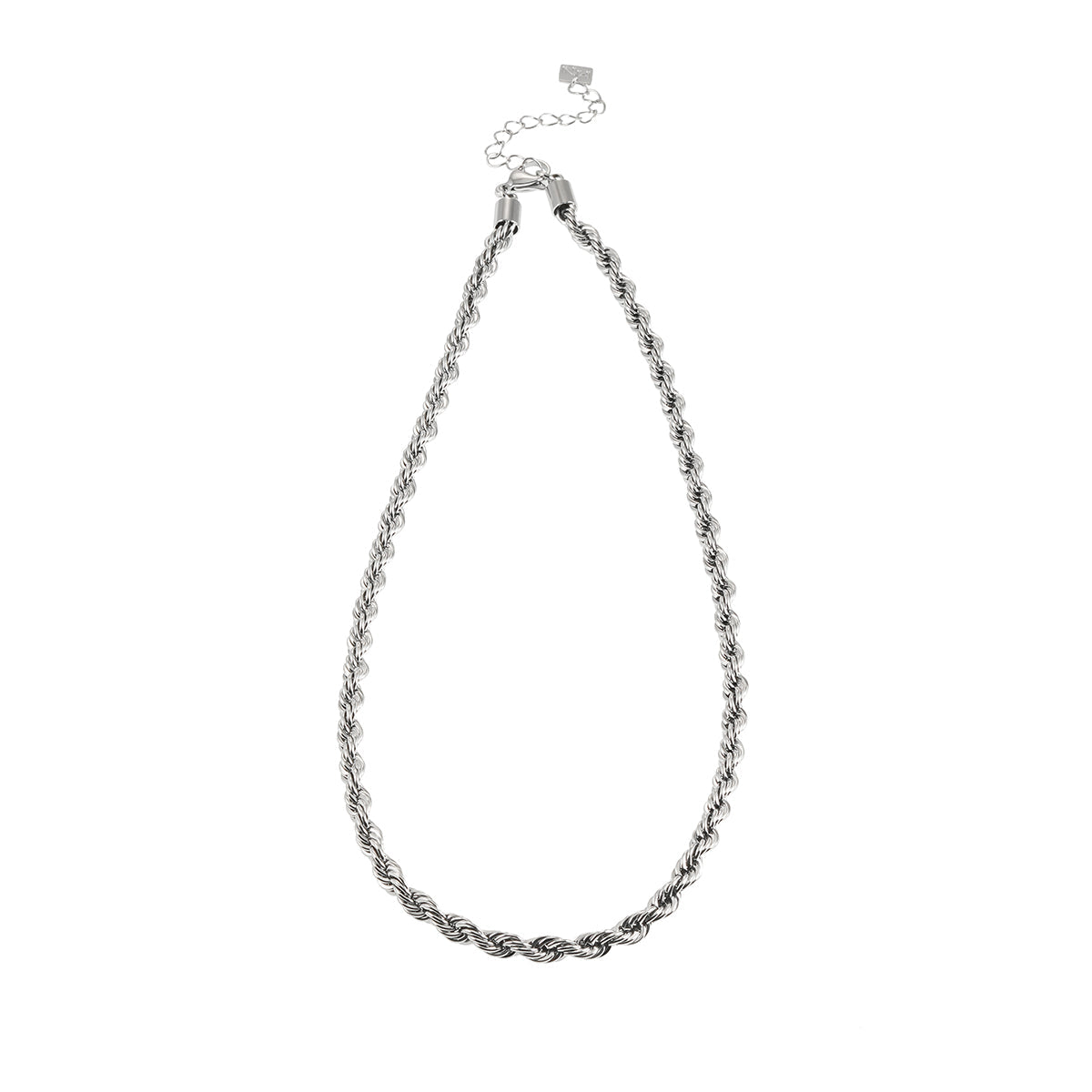 ARKLEY Or blanc (ton argent) : Collier texturé avec chaîne torsadée épaisse.