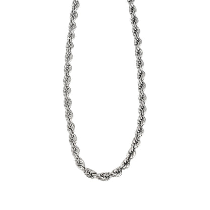 ARKLEY Or blanc (ton argent) : Collier texturé avec chaîne torsadée épaisse.