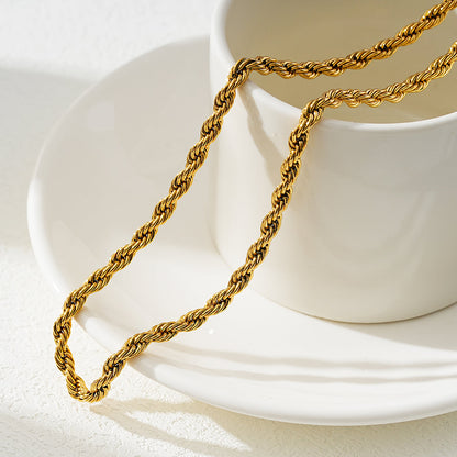 ARKELEY Gold : Collier texturé chaîne corde épaisse