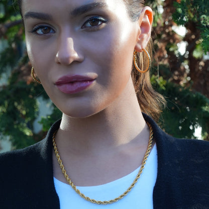 ARKELEY Gold : Collier texturé chaîne corde épaisse