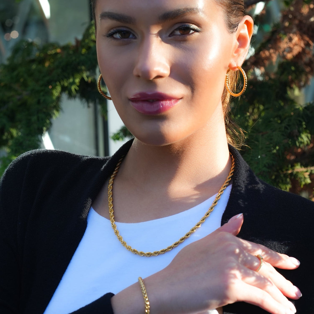 ARKELEY Gold : Collier texturé chaîne corde épaisse