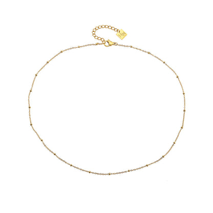 AVERY 16" Gold: Essential Daily Wear Beaded Gold Chain Necklace