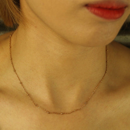 AVERY 16" Gold: Essential Daily Wear Beaded Gold Chain Necklace