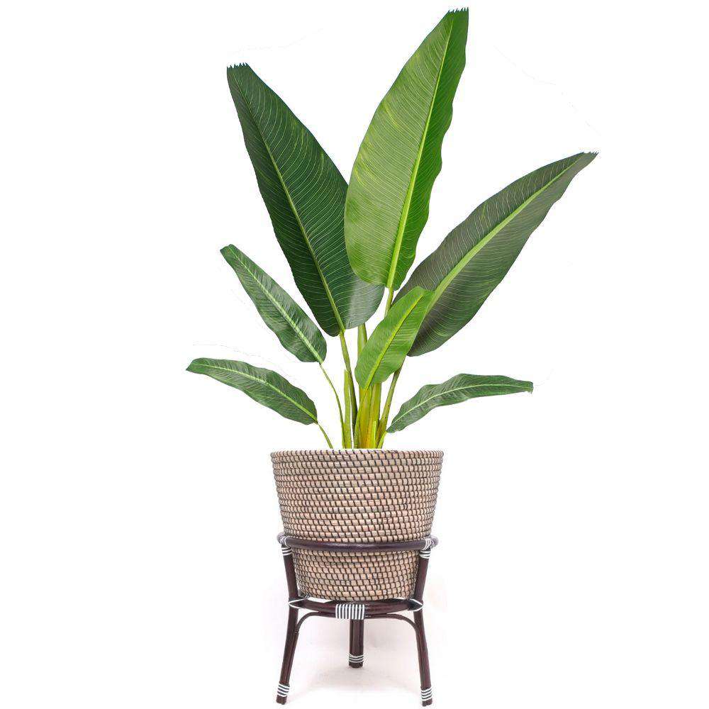 Ayu - Jardinière Bohème Sur Support En Bois