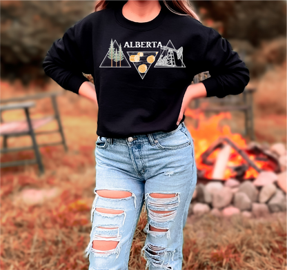 Col rond unisexe Triangles pétroliers de l'Alberta | Vêtements de la Prairie | Vêtements de l'Alberta