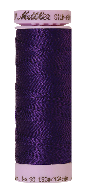 Fil de coton Mettler Silk-finish 50wt, uni, 164 yd/150 m, violet foncé
