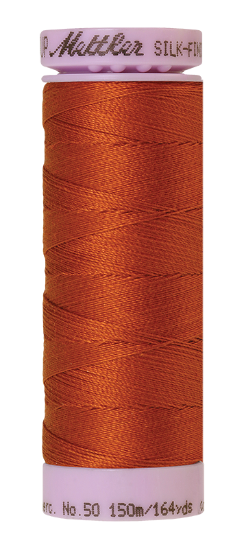 Fil de coton Mettler Silk-finish 50wt, uni, 164 verges/150 m, Cuivre