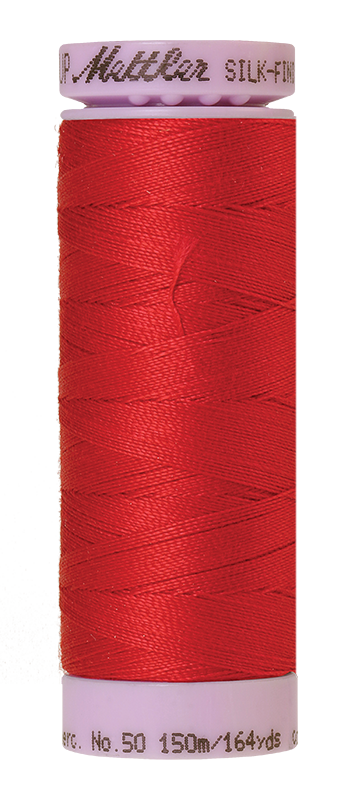 Fil de coton Mettler Silk-finish 50wt, 164 verges/150 m, couleur unie Wildfire