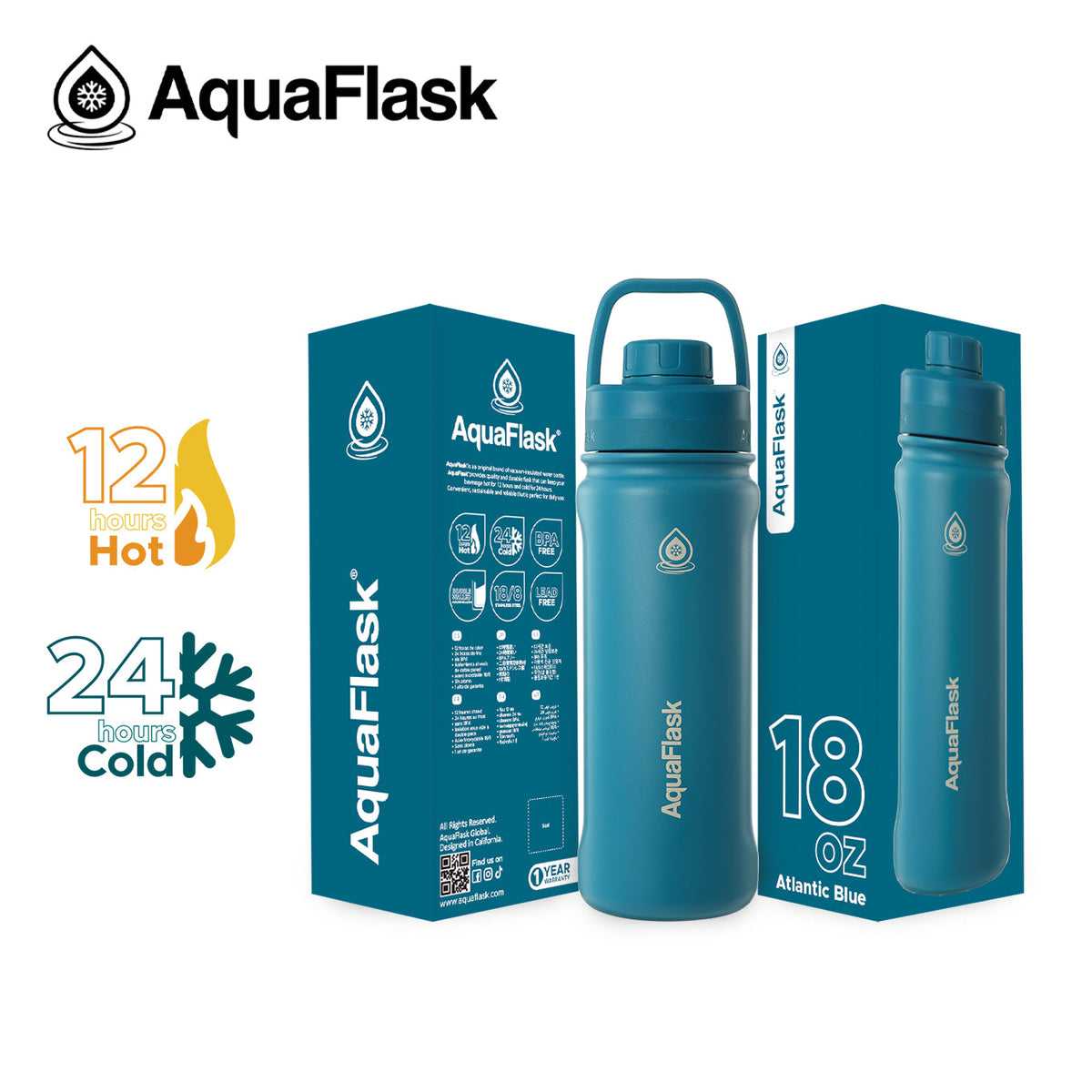 Bouteilles d'eau isothermes sous vide AquaFlask Original 530ml (18oz)