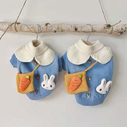 Pull de Pâques en velours côtelé avec motif lapin | Pull de Pâques pour chien