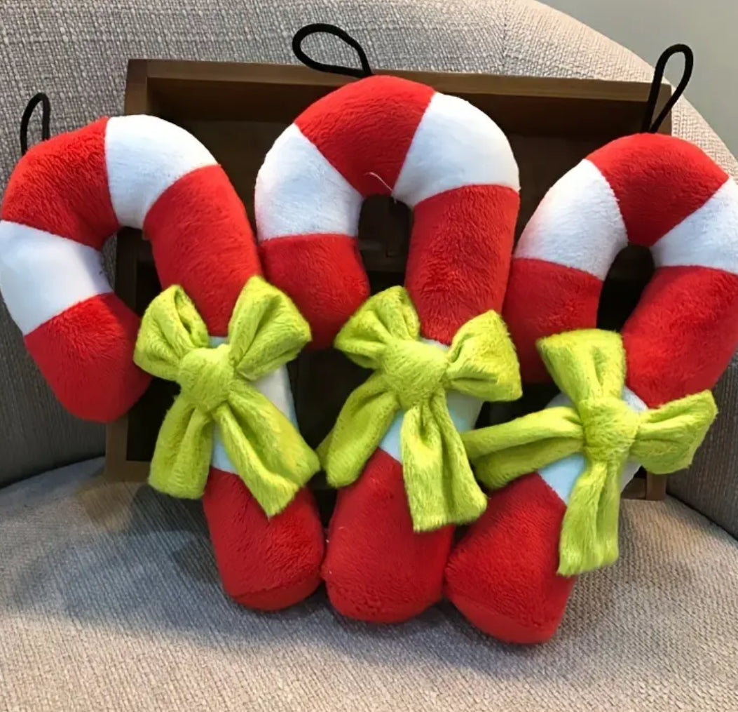 Jouet pour chien canne à sucre | Jouet de Noël pour chien