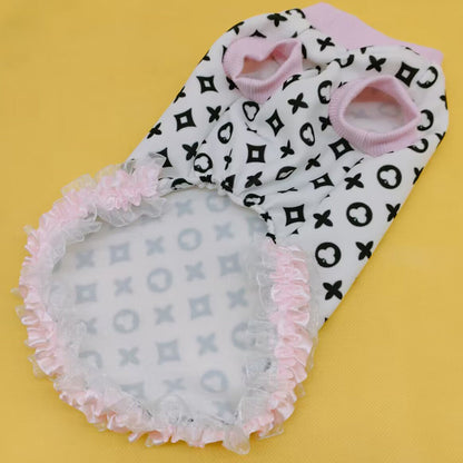Puppy Vuitawn Dog Dress – Luxury Designer-Style Outfit for Dogs
