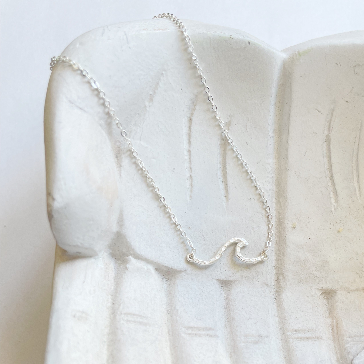 Collier à maillons avec pendentif Vague - Plaqué argent