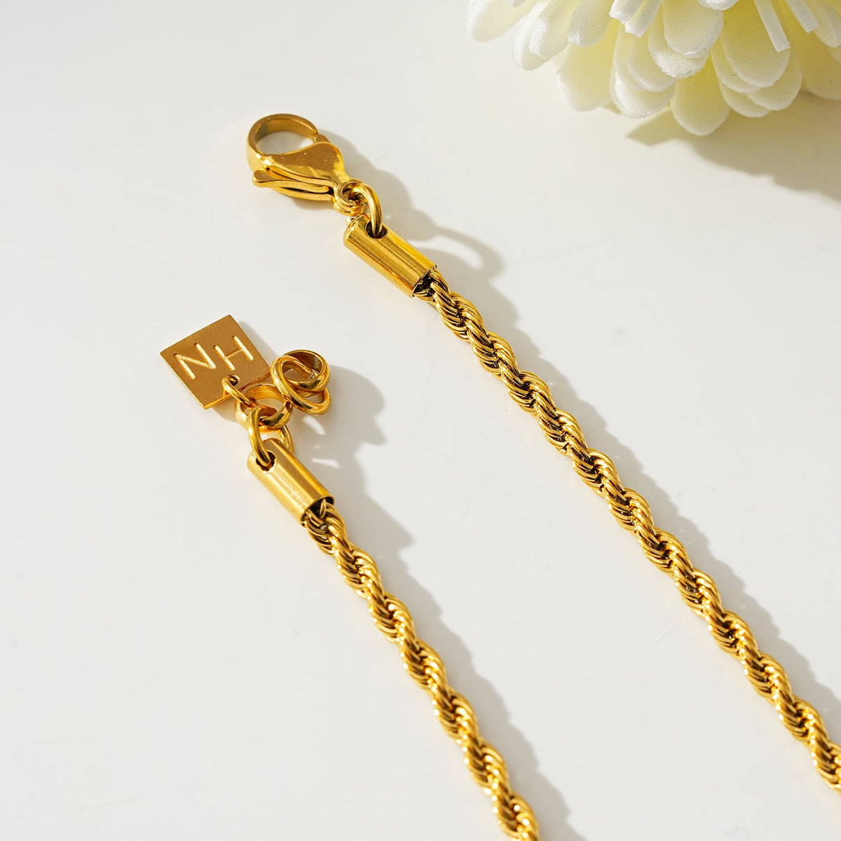BALHAM : Collier en or texturé chaîne corde