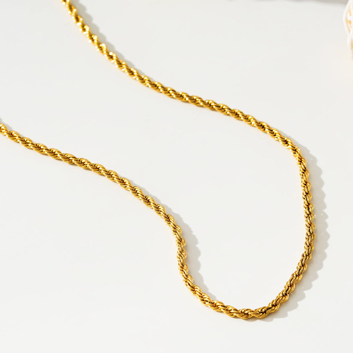 BALHAM : Collier en or texturé chaîne corde