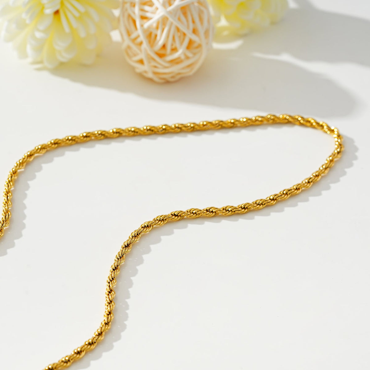 BALHAM : Collier en or texturé chaîne corde
